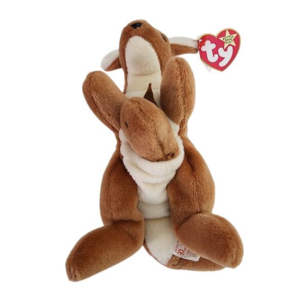 Ty Beanie Baby Pouch the Kangaroo 1996 Retired MWMT Vintage Collectible Plush - Picture 3 of 14